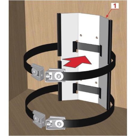 Support mural pour bouteille de gaz Ø300 avec tendeurs CAMPKO
