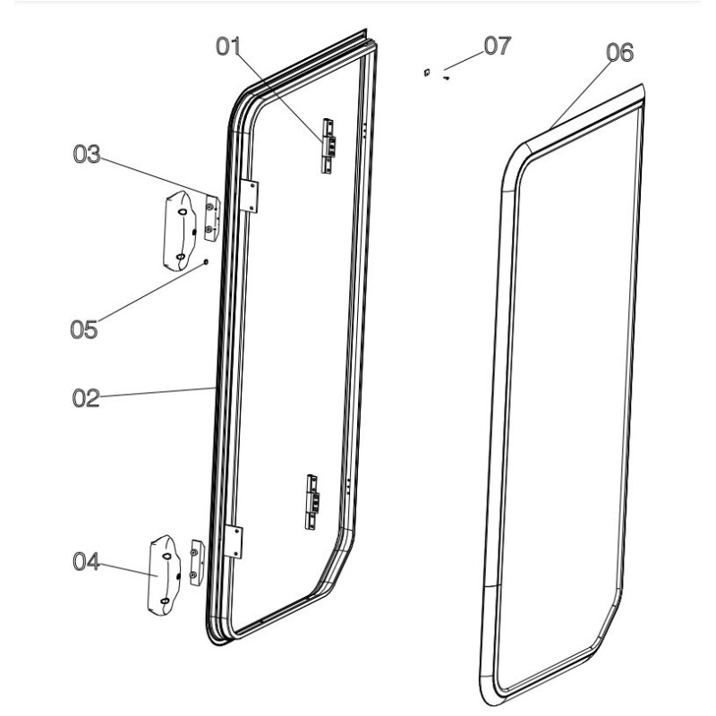 Set Carter Cover Closures RAL7035 Door...