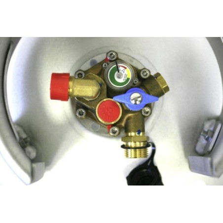 Bouteille de gaz Alugas Travel Mate 27 L avec valve d'arrêt de remplissage à 80 % multivalve (DE)