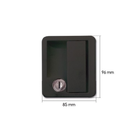 Schloss 1070 schwarze Heckklappe FAP 10x8x4 mit Schlüssel 1070AT1751PE