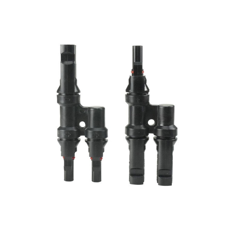 Pair of 2-input connectors for solar panels