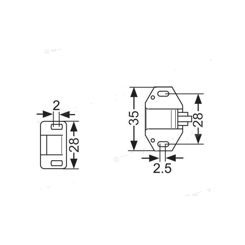 Ferma antine a rotella interasse 23.4 mm