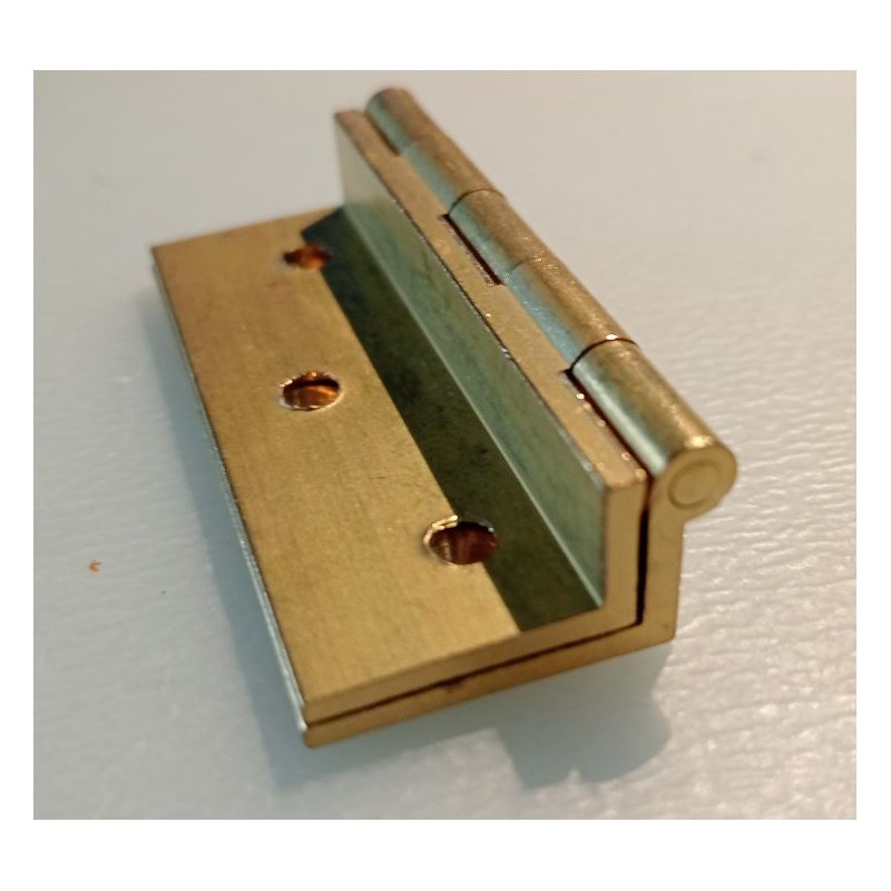 Milled half neck hinge 50x40 mm satin brass