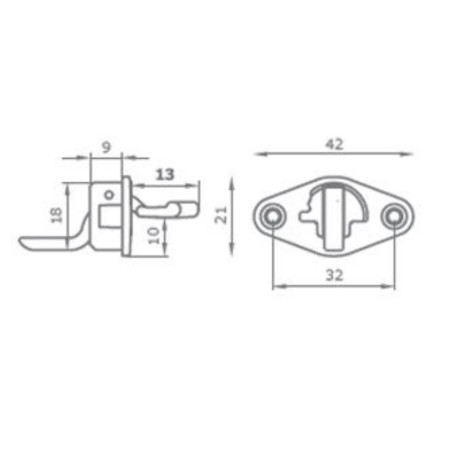 BALDACCI V1538 Kit poignée en zamak moulé sous pression peint et nickel poli