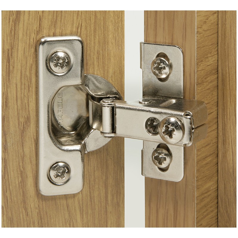 Mini hinge for doors with short arm and thin doors