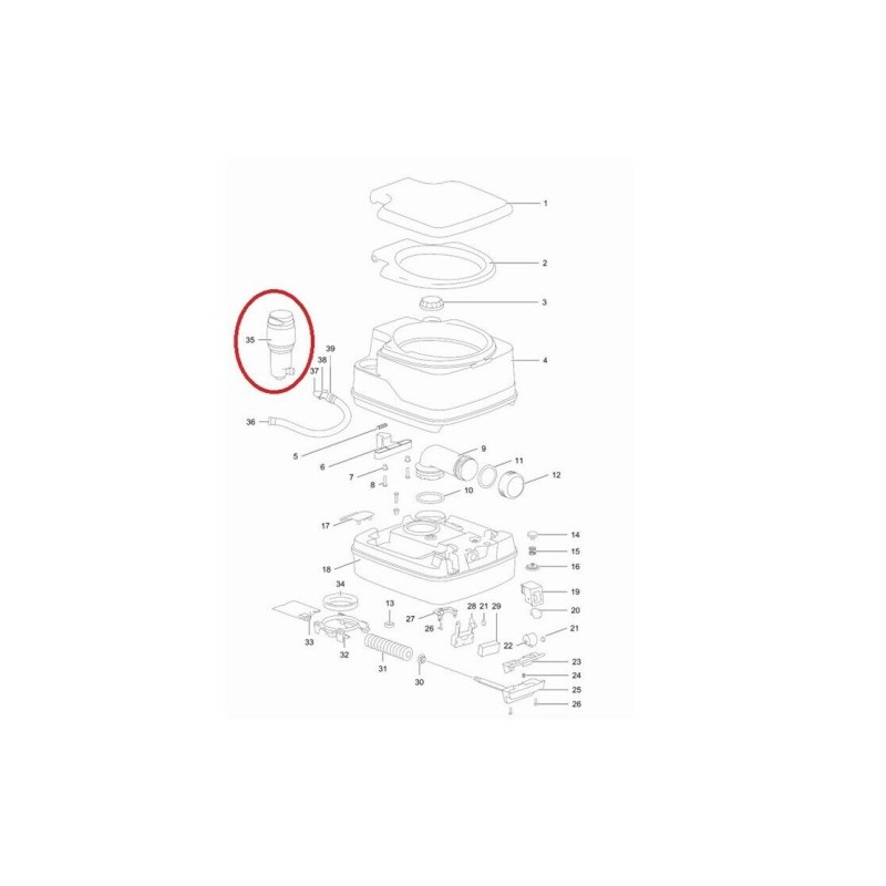 WC-Kolbenwasserpumpe THETFORD QUBE 345 365...