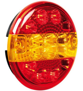 FANALE POST.ROTONDO 12/24V LED 3 FUNZIONI Ø 140 mm