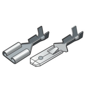 Kit 20 terminali-capicorda piatti 6,3x8 mm non isolati