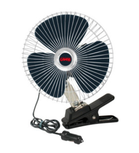 VENTILATORE 12V - 16W A 2 VELOCITA CON PINZA OSCILLANTE
