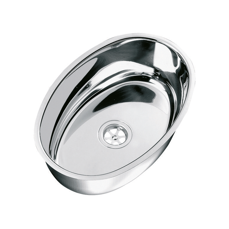 CAN LA1420 elliptical stainless steel sink with...