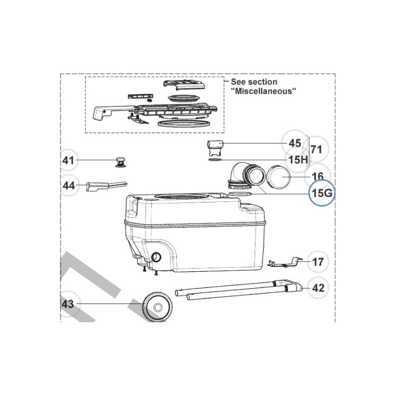 DRAIN PIPE WITH SEALANT DOMETIC CTS 4110 TOILET...