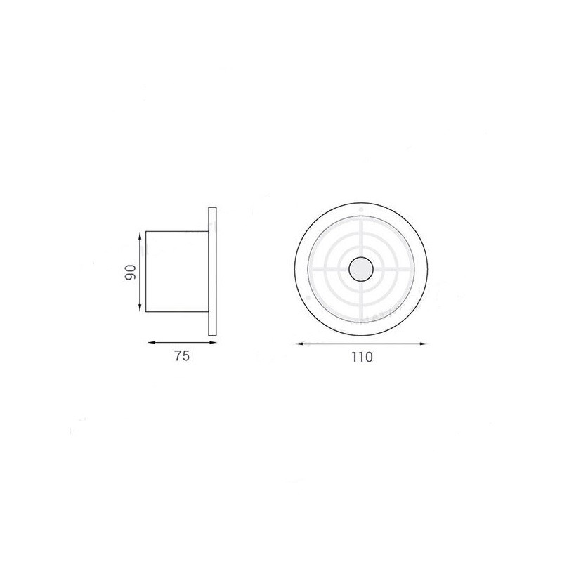 Extractor axial empotrable Ø 100 mm 5 W para...