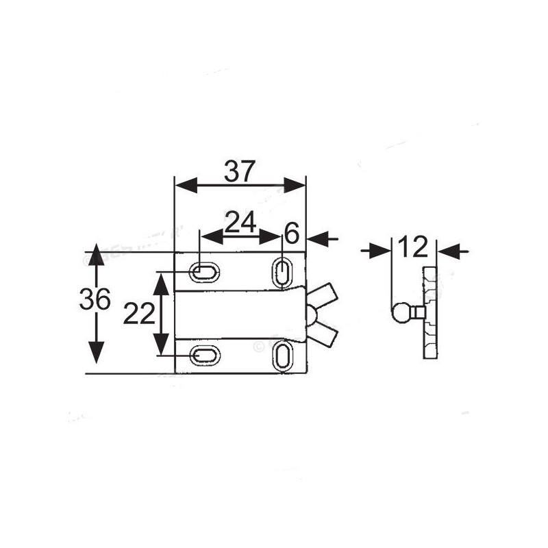 37x36 push lock for doors without handle
