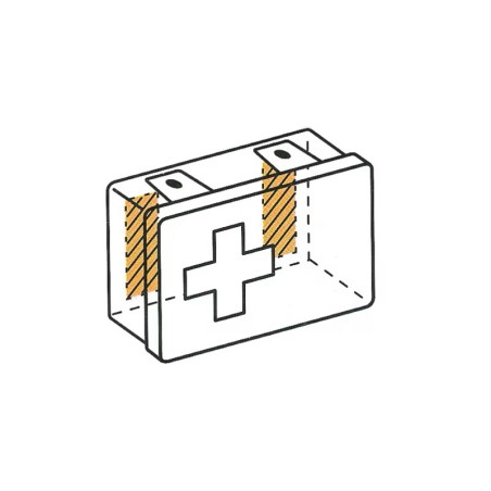 10 cm Nastro 25x3 con chiusura a pressione trasparente autoadesivo