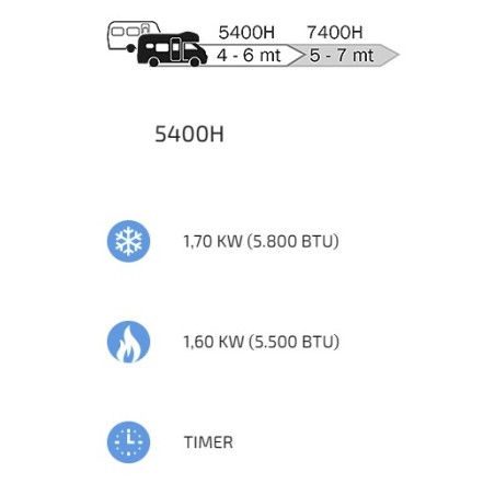 CLIMA E-VAN 3 5400H CONDIZIONATORE CON TELECOMANDO E POMPA DI CALORE