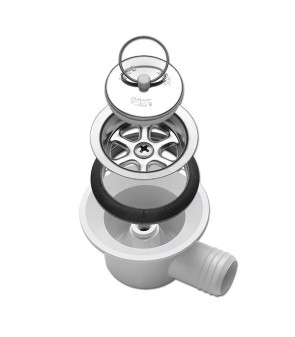 DOMETIC AC540S Ablaufgarnitur - 40 mm Loch - PG 20 mm - abgewinkelt - mit Kappe - 9600050027