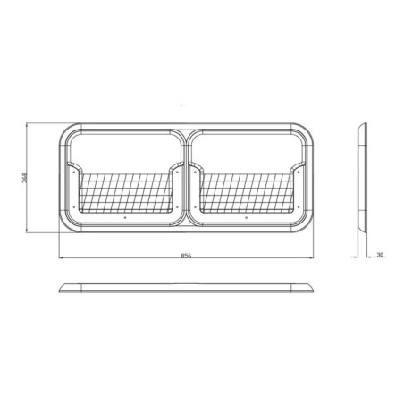 Universal ABS panel grey with pockets 856x368