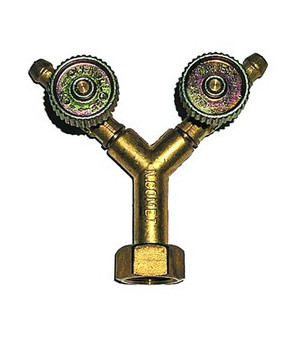 Raccordement gaz 2 voies avec robinets d'arrêt