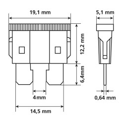 Satz mit 5 14,5-mm-Flachsicherungen, 12/32 VDC – 30 A 2
