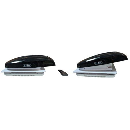 Ojo de buey con ventilador PLUS FAN 400X400 - NEGRO 12 V