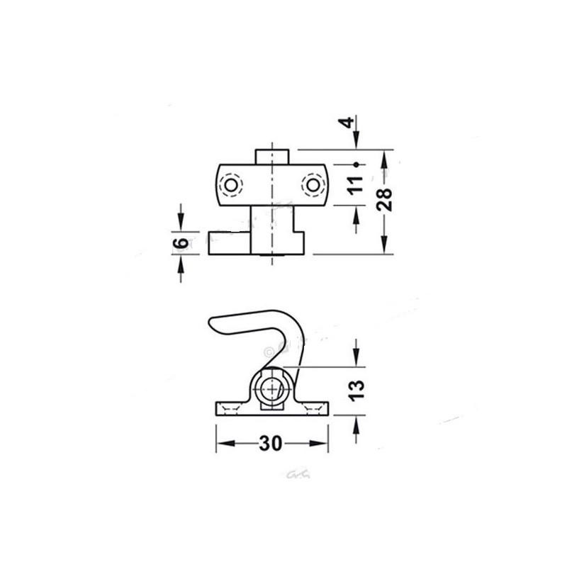 Brauner rechter Haken für Push Lock...