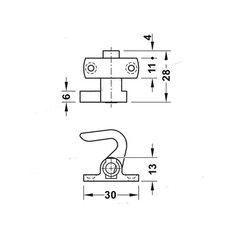 Left hook brown for Pusch Lock swing door
