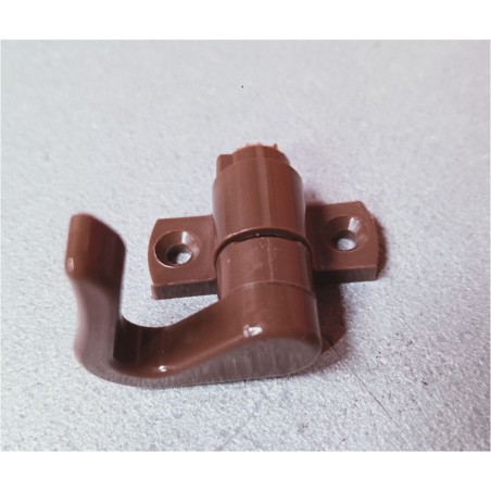 Crochet droit marron pour portes à tringle tournante Push Lock