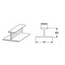 Binario a T in PVC per tende barra da 2,5 metri 2
