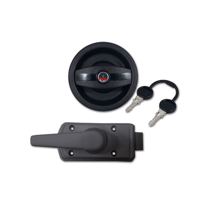 Cerradura puerta negra universal ZADI c/man DX...