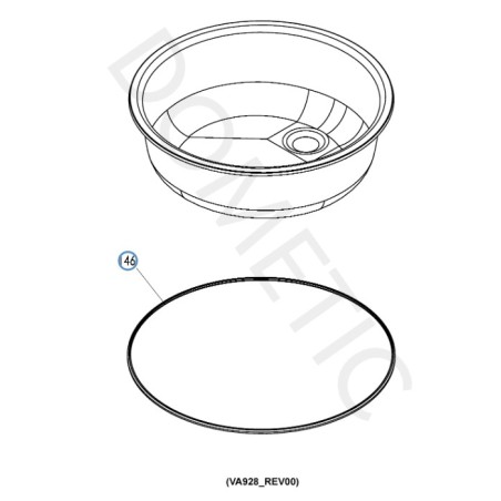 Seal for Round Stainless Steel Sink VA928 DOMETIC - 4453001496