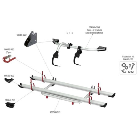 FIAMMA KIT TUBO FISSAGGIO BB CB GARAGE STANDARD