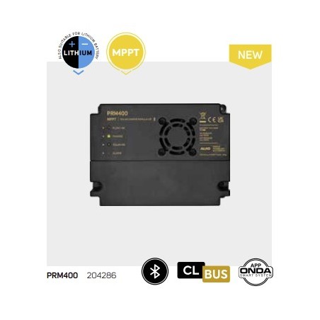 CBE Nuovo regolatore solare 12V 400W MMPT PRM400 per moduli fotovoltaici - Bluetooth - APP Onda Smart System - 204286