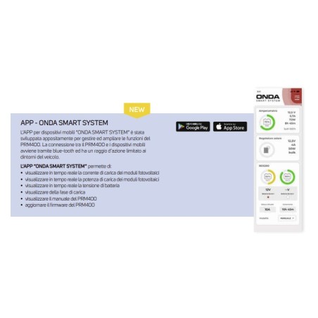 CBE Neuer 12V 400W MMPT PRM400 Solarcontroller für PV-Module - Bluetooth - APP Onda Smart System - 204286