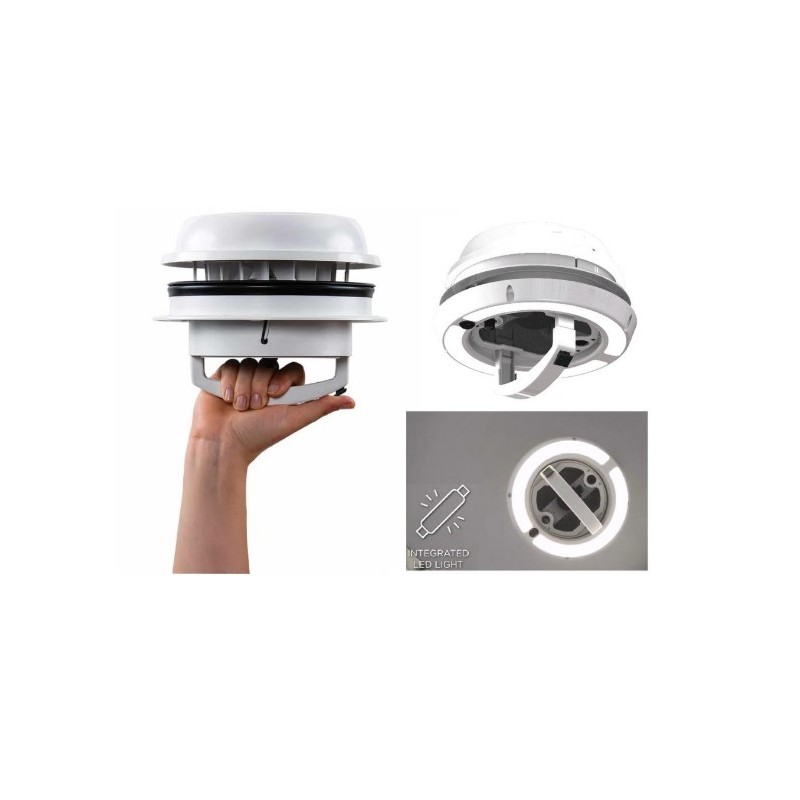 Ventilador Maxxfan Dome blanco con LED 12V -...