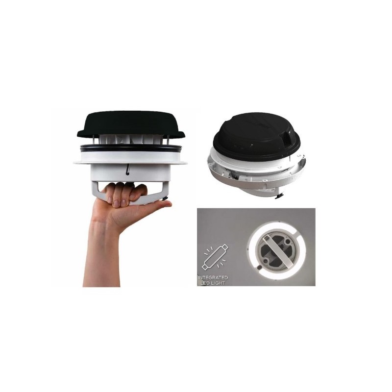 Ventilador Maxxfan Dome negro con LED de 12V -...