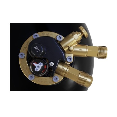 Bouteille de gaz CAMPKO 67R01 acier 36 L - multivalve et manomètre