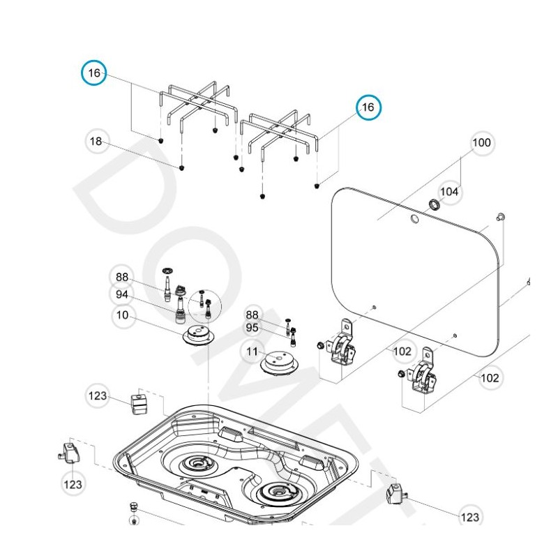 GRIGLIA DI RICAMBIO INOX PER 70044-70046...