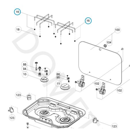 GRIGLIA DI RICAMBIO INOX PER 70044-70046 GRI9400 DOMETIC