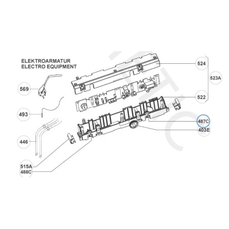 Gelber Einstellstift Kühlschranktemperatur. Serie 7 - 241278510