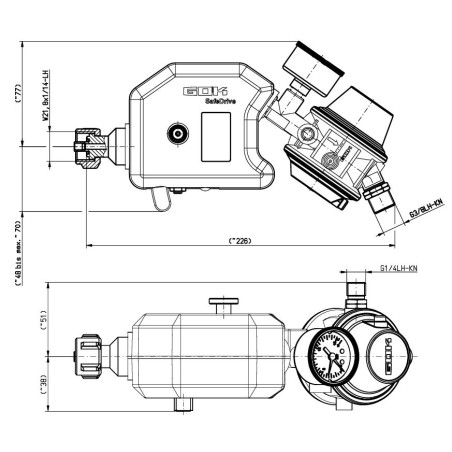 GOK Caramatic SafeDrive PLUS 30MBAR 1,5KG/H G.12 KLF x RVS10/8 SV - 7184312