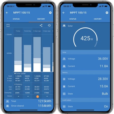 SCC110020160R - Contrôleur de charge solaire Victron MPPT 100/20A Bluetooth Energy SmartSolar 12-24-36-48V