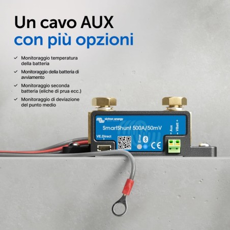 VICTRON SmartShunt 500A - 50 mV IP21 - Monitor della batteria SHU050150050