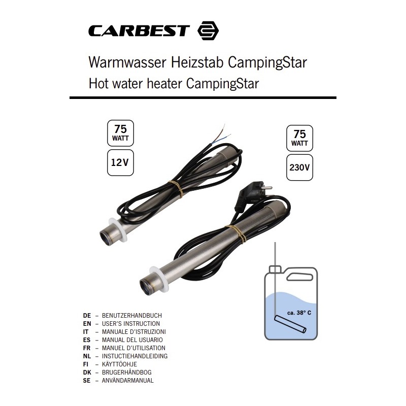 Electric Water Heater - Heating Rod for Hot...