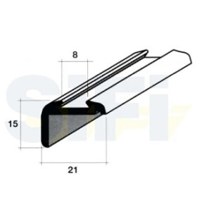 Stange 2 mt Einfaches silber eloxiertes Relief