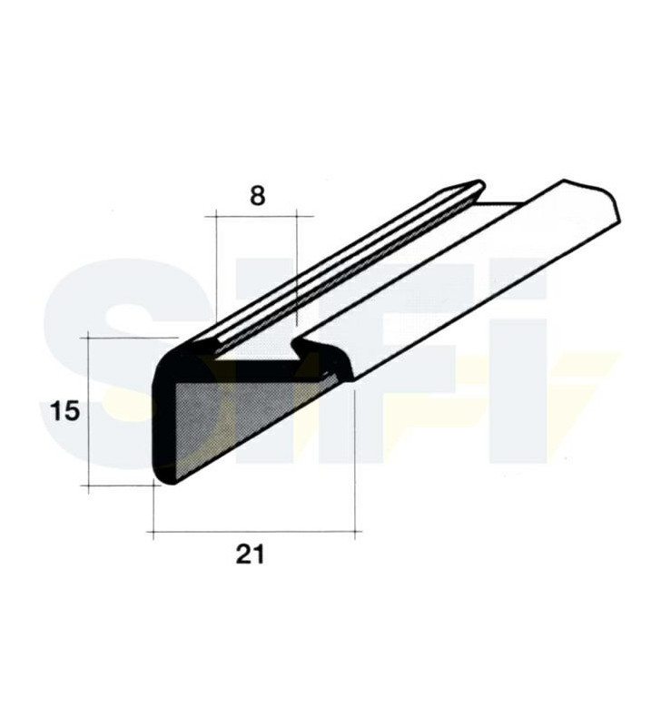 2 metri Riloga semplice  anodizzata argento