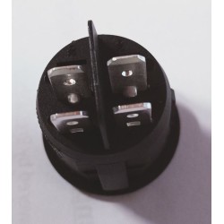 Interruptor doble E/S 20A redondo negro empotrado Ø 20 2