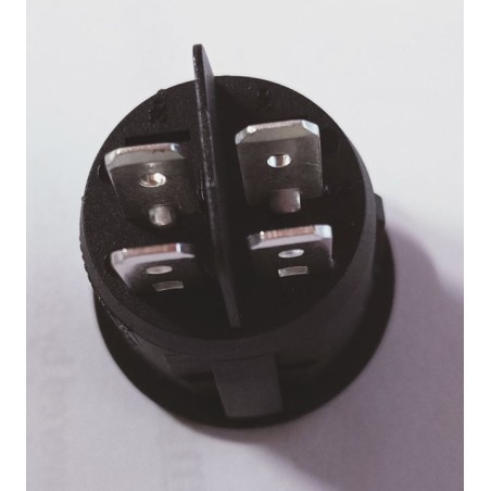 Interruptor doble E/S 20A redondo negro empotrado Ø 20