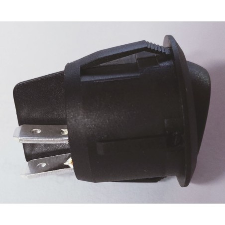 Interruptor doble E/S 20A redondo negro empotrado Ø 20