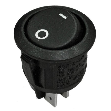 Double I/O switch 20A round black recessed Ø 20