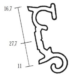 1 metro Profilo aggancio superiore Polyplastic F14-16-48